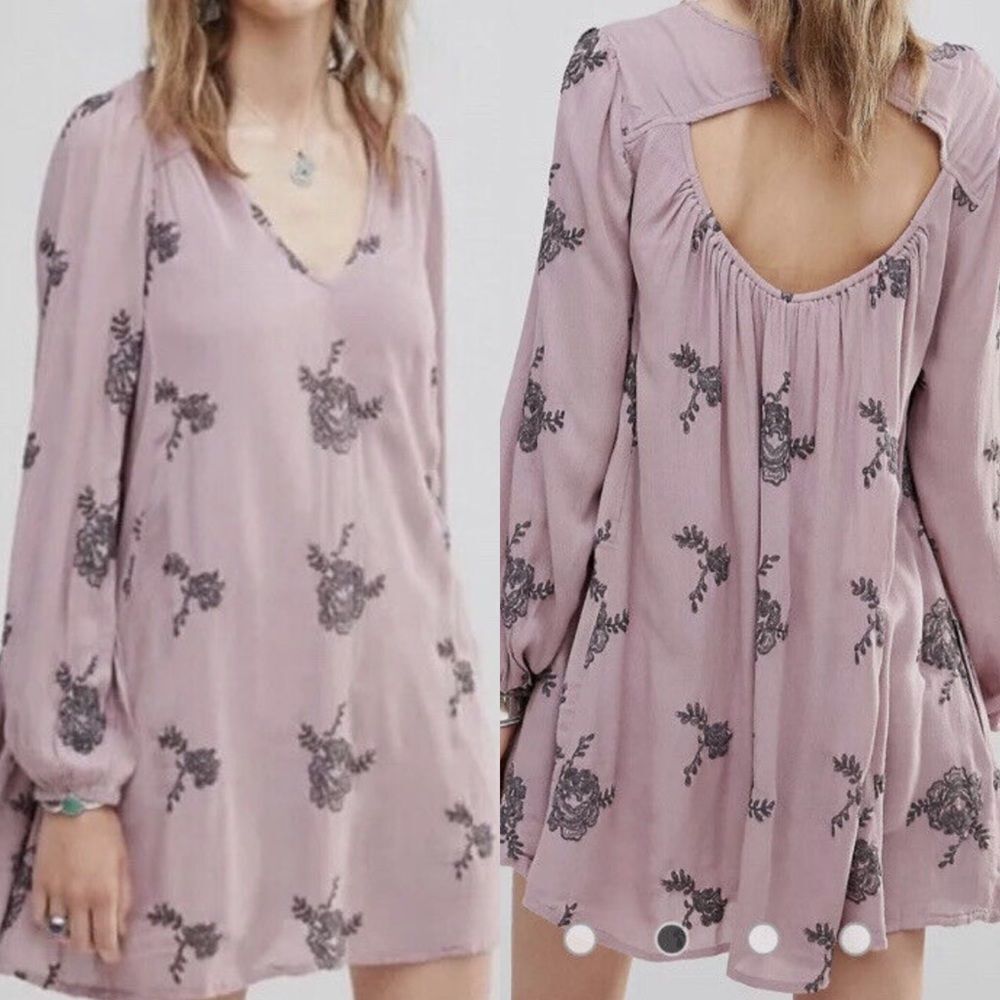 Free People Lavender Floral Mini Dress